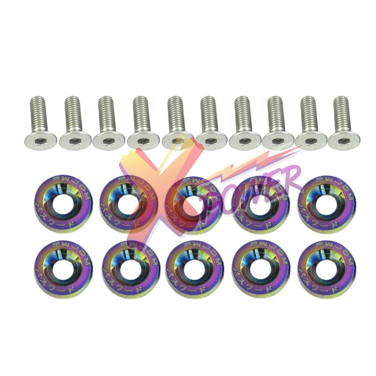 Xpower Wholesale Password JDM Fender Washers =NEO CHROME Washers And
