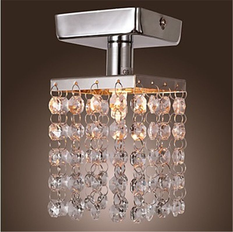 New Arrival Modern Chandeliers Ceiling Lamp Crystal Mini New Arrival Modern Chandeliers Ceiling Lamp Crystal Mini Semi Flush Mount In Chandelier Entrance Hallway Light Chrome Drum Shade