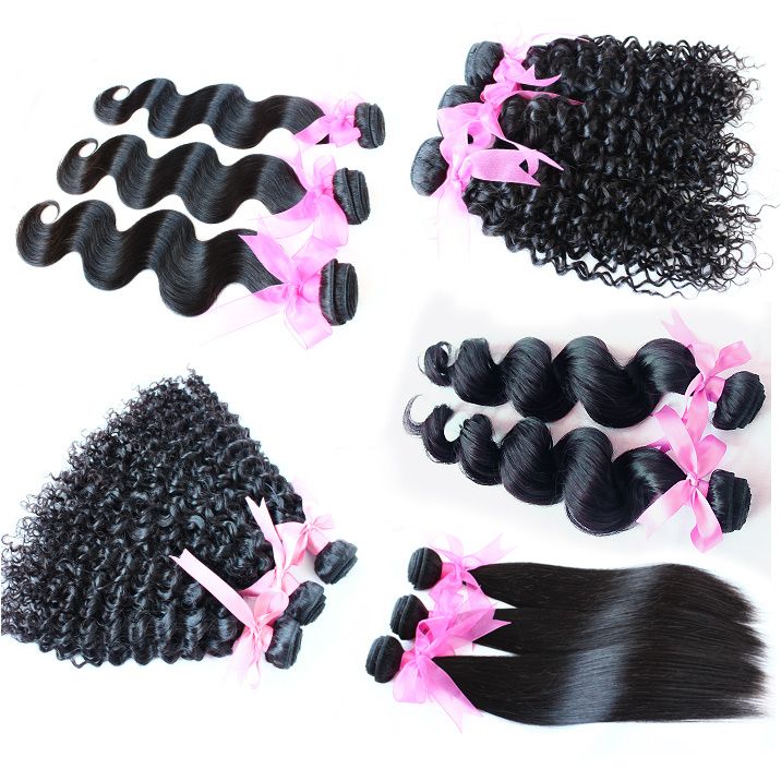 Virgin Hair Bundel onbewerkte Braziliaanse Peruaanse Indiase Maleisische Hair Extensions 5 Styles Human Weave Weft 3 Bundels Deal in Stock 9A Greatremy