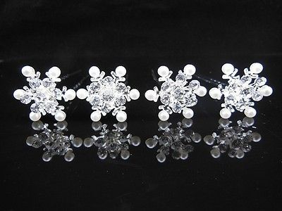 100 pc del fiocco di neve dei capelli Wedding perla di cristallo nuziale di promenade Pins Accessorio per capelli