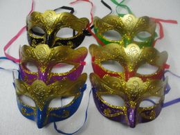 2014 Hot Sales fashion Painted promotion selling party mask welding gold fashion masquerade Venetian colorful adults and children