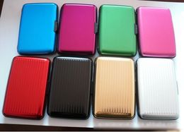 50PCS Aluminium Wallet Credit Card Cases Holder 8 Colours With White Box Free Shipping