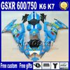 Injectie Fairing Kit voor Suzuki K6 GSX-R 600/750 06 07 Wit Zwart Lucky Strike Backings Set GSXR600 GSXR750 2006 2007 ND29