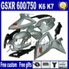 Набор для инъекции ABS CARINGS для Suzuki Fairing GSX-R 600/750 2006 2007 Черные голубые мотоциклевые детали K6 GSXR 600 750 06 07 NT4