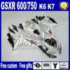 スズキフェアリングGSX-R 600/750 2006 2007の射出成形フェアリングイエローブルーコロナオートバイパーツK6 GSXR 600 750 06 07 NT1