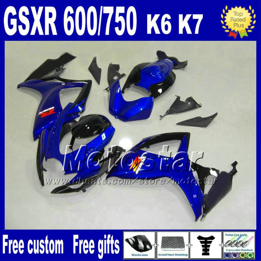 

Injection ABS Fairings kit for SUZUKI fairing GSX-R 600/750 2006 2007 black blue motorcycle parts K6 GSXR 600 750 06 07 NT4, Multi-color