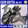 Комплект для инъекционных мотоциклов для Suzuki Fairing GSX-R 600/750 2006 2007 Все черные детали мотоциклов K6 GSXR 600 750 06 07 NT31