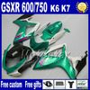 Injection molding fairing kit for 06 07 SUZUKI GSXR600/750 K6 fairings GSX-R600/750 2006 2007 red flames in black bodywork set VQ40