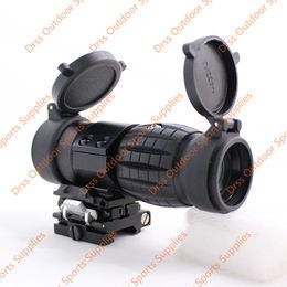 Drss High Quality QD FTS 3X Magnifier Scope For Hunting With Two Lens Cover Black(DS5038A)