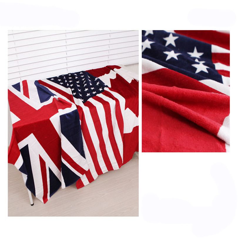 Пляжное полотенце британское CA US UK Flag USD Active Print