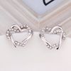Fashion jewelry for women 18K gold plated rhinestone crystal heart stud earrings Valentine's Day to send his girlfriend a gift free shipping
