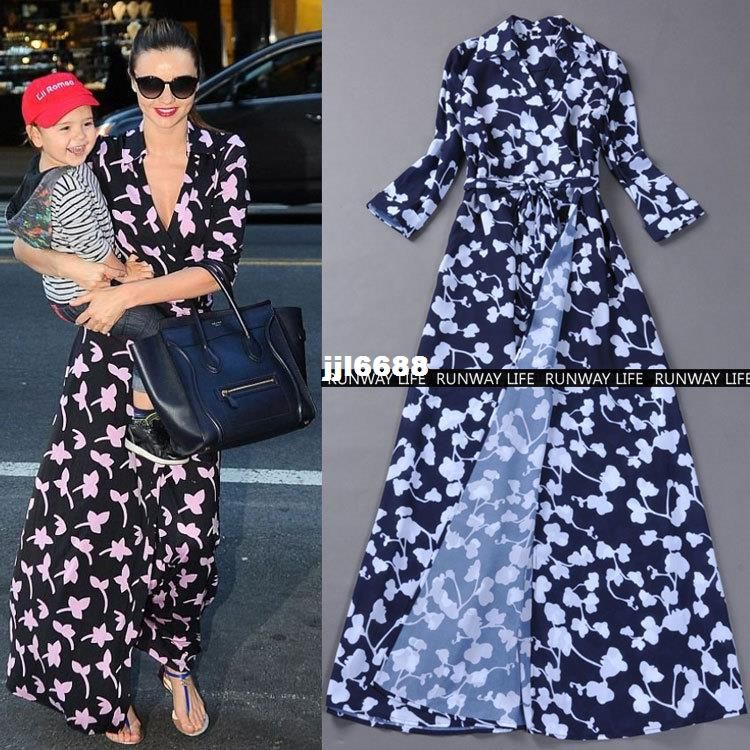 2021 Runway Life Miranda Kerr Celebrity Clover Print Casual Dress New Fashion 2014 Super Star High Street Sexy Slit Long Dresses From Jjl6688 82 03 Dhgate Com