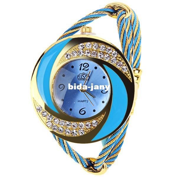 

2014 New Women Rhinestone Watches Handmade Weave Wristwatch Wire-steel Watchband Fahion Watch Women Dress watches
