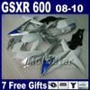 Fairing Kit voor Suzuki GSXR600 / 750 2008 2010 K8 Black Motorcycle Onderdelen GSXR 750 600 08 09 10 Backings Sets 7 Gifts BT36