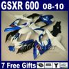 Road racing motorcycle parts for 2008 2009 2010 SUZUKI GSX-R600/750 K8 fairings GSXR 600 750 08 09 10 fairing bodywork kit