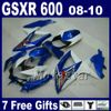 Motorcycle parts for 2008 2009 2010 SUZUKI GSX-R600/750 K8 fairings GSXR 600 750 08 09 10 black white fairing bodywork kit