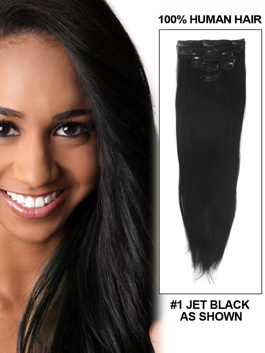 Unit Weight 75g/Totel 100g 6A Grade Clip In/On Human Hair Extensions