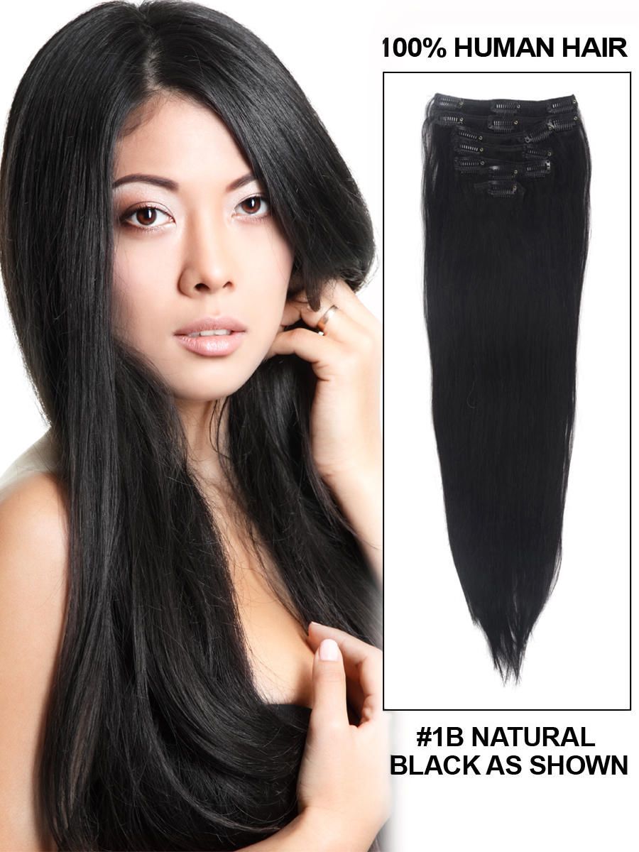 Unit Weight 75g/Totel 100g 6A Grade Clip In/On Human Hair Extensions