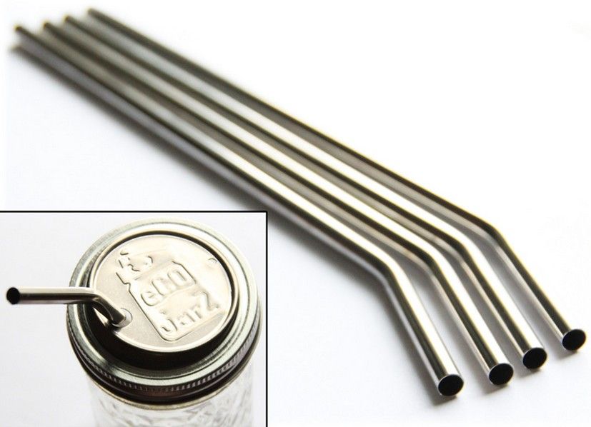 300pcs/lot Stainless Steel Straw Eco-friendly drinking straws practical beer tool bend drinking straw for party gift