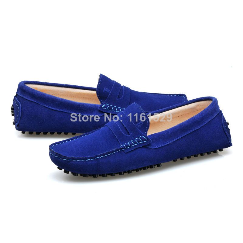 Men's Moccasin Blue Slip On Silver Buckle Leather Loafers Causal Mens Shoes Business Shoes Car Shoes (8 Blue) Men's Moccasin Blue Slip On Silver Buckle Leather Loafers Causal Mens Shoes Business Shoes Car Shoes (8 Blue)