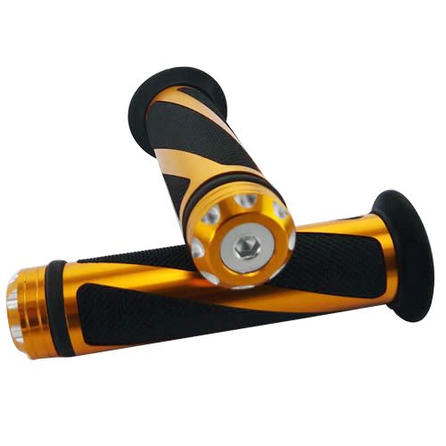 2019 Wholesale Gold MOTORCYCLE ALUMINUM RUBBER HAND GRIPS FOR 7/8