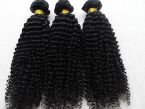 brazilian human virgin remy kinky curly hair weft natural black unprocessed baby soft extensions 100g/pcs weaves