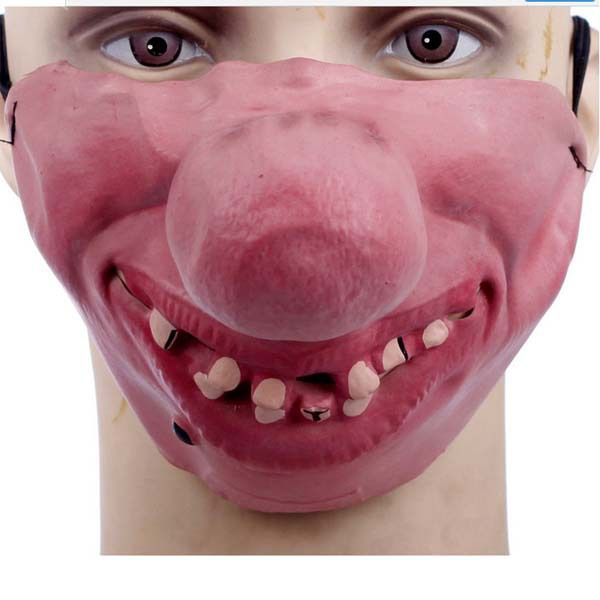 Scary Horror Funny Half Face Big Nose Latex Mask For Halloween Cosplay ...