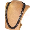 Raffreddare i gioielli da uomo in acciaio inossidabile 316L Enorme collana a maglie cubane 15mm * 24 '' Pesante placcato nero