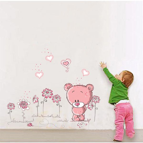 Großhandel Rosa Bärn Wand Aufkleber Kinderzimmer Mädchen Baby ... Großhandel Rosa Bärn Wand Aufkleber Kinderzimmer Mädchen Baby ...