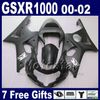 SUZUKI GSXR 1000 00 01 02 için kaporta kiti K2 2000 2001 2002 GSXR1000 GSX-R1000 00-02 gümüş siyah ABS kaporta çalışması SA60 + 7gifts