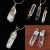 wholesale 10pcs Charm Natural Silver/Gold Plated Clear Rock Crystal Quartz Gemstone Random Shape Stone Pendant Jewelry