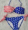 Hot Sexy Summer Women USA Drapeau bikini Étoiles Rayures Rembourré Bandeau Torsadé Maillots De Bain AMÉRICAIN, 100 ensembles / lot