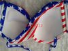 Hot Sexy Summer Women USA Drapeau bikini Étoiles Rayures Rembourré Bandeau Torsadé Maillots De Bain AMÉRICAIN, 100 ensembles / lot