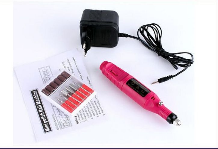 Portable Manicure Pedicure Set Pen Shape Electric Nail Drill Machine Art Salon Manicure File Polish Tool Manicure Kits6 Bits6876446