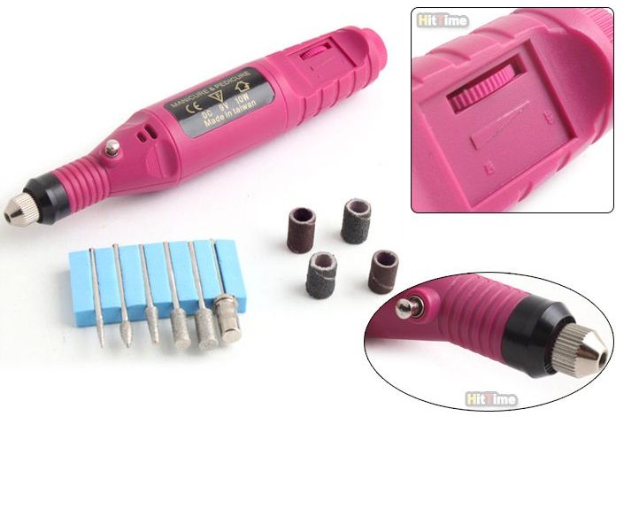 Portable Manicure Pedicure Set Pen Shape Electric Nail Drill Machine Art Salon Manicure File Polish Tool Manicure Kits6 Bits6876446