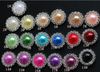 16mm Düz Geri Kristal Inci Düğmeleri 50 adet / grup 19 Renkler Metal Rhinestone Kristal Gevşek Elmas Takı Dill