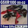 Motorcycle bodywork for SUZUKI GSXR 1000 K2 2000 2001 2002 silver blue black fairing kit GSXR1000 00 - 02 GSX-R1000 with 7 gifts DS11