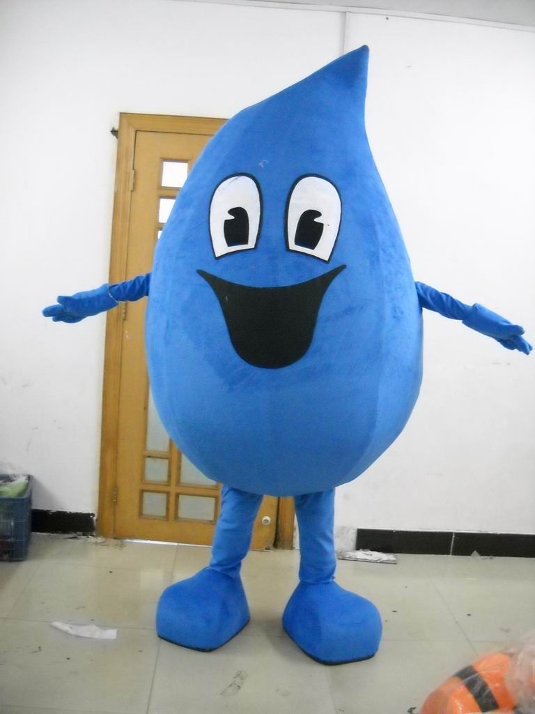 Adult Water Drop Mascot Costume, Same as Pictured! with Helmet & Fan