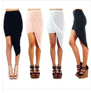 2019 Hot Sell Sexy Wrap Banded Waist Draped Cut Out Asymmetrical
