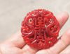 Hand-carved double-sided jade carving. Ssangyong send blessings sent (life). Talisman necklace pendant