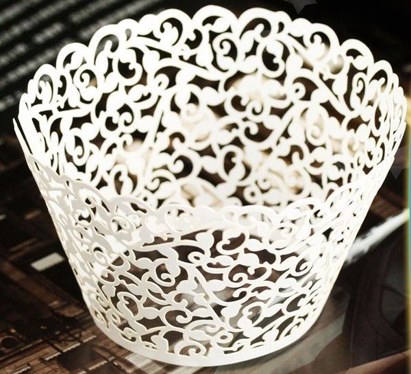 Filigree Vine Cupcake Wrappers Wraps Collars Cups Wedding