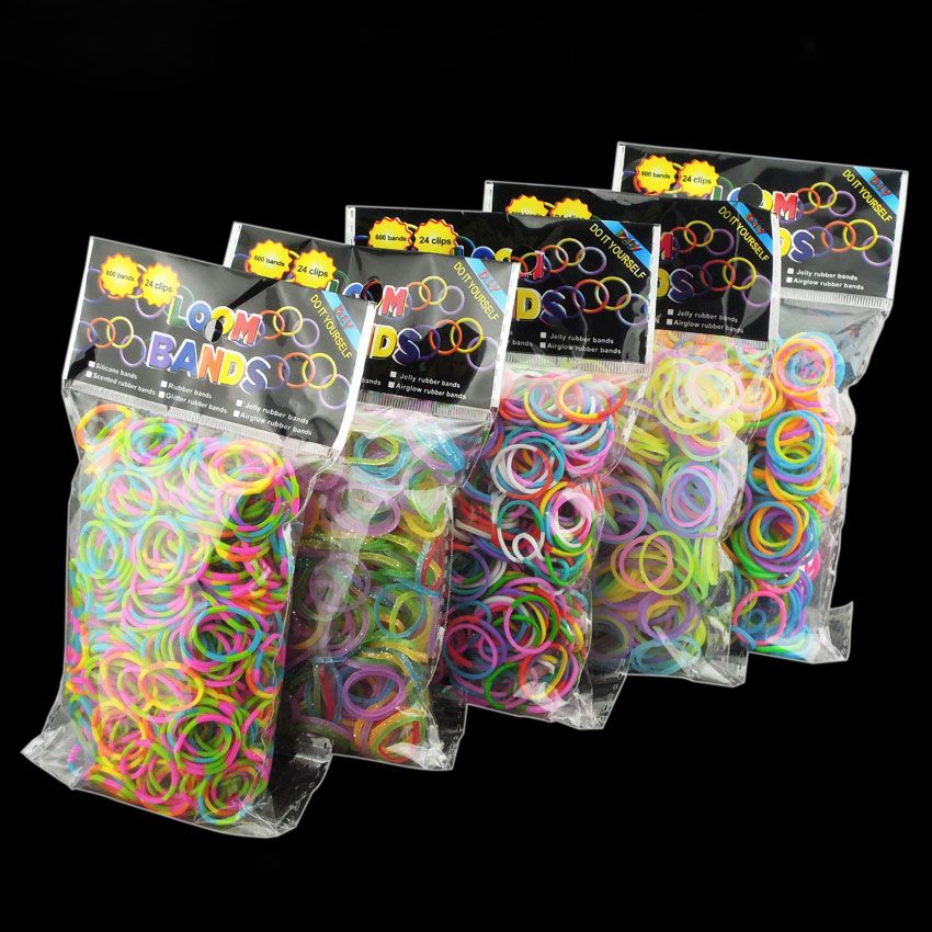 Loom Bands Glitter/Jelly/Glow In The Dark/Dual Color/Multi Color Rubber