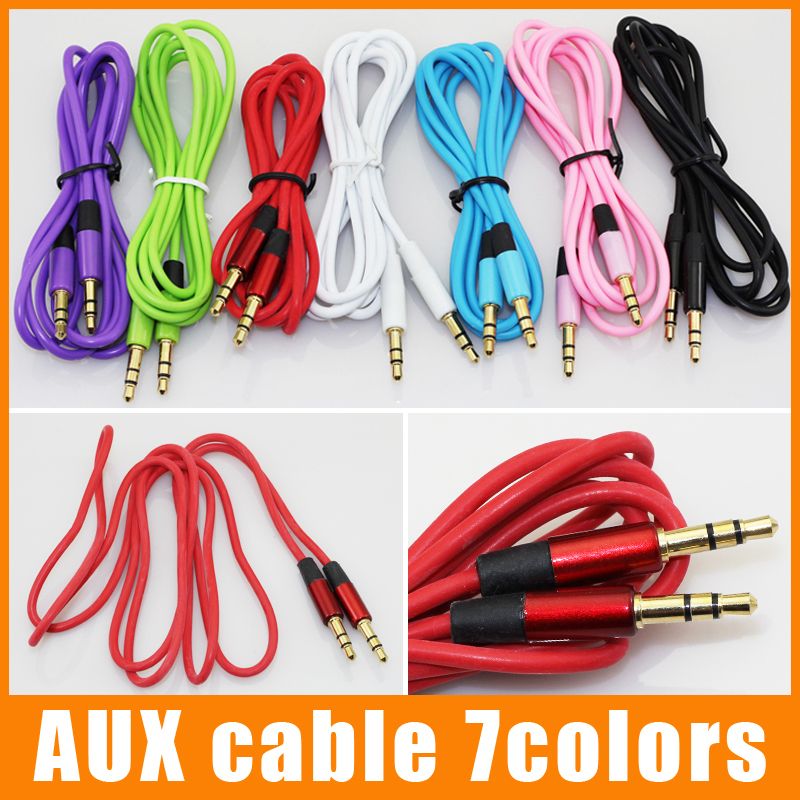 Câble auxiliaire AUX Câble d'auditoire de 3,5 mm à câble audio audio mâle 1.2M Câble de rallonge de voiture stéréo pour appareil numérique 100pcs / up
