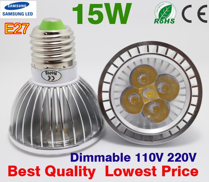 Nestest E27 Par20 5x3w 15w 5 CREE LEDS Par 20 Led Lamp Spotlight 85V
