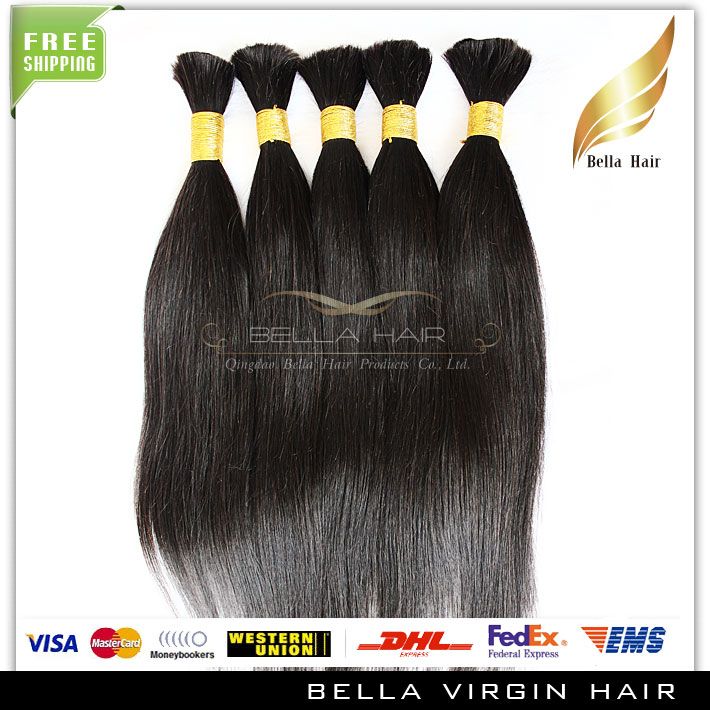 100人間のバルクス髪の未加工の生の髪18 20 22 24インチナチュラルカラーブラジルの絹のような髪の拡張8327394