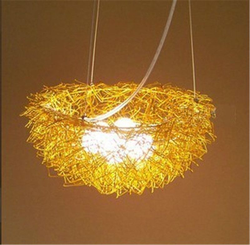 Modern Style Unique Bird S Nest Pendant Light Hanging Lighting Modern Style Unique Bird S Nest Pendant Light Hanging Lighting Ceiling Lamp Chandelier Aluminum G4 Bulb Milky White Glass Duck Pendants Lights
