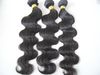 O cabelo virgem humano brasileiro tece onda corporal não processado Natural cor preta trama de cabelo pode ser tingido 100g pacotes