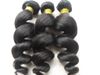 Brasilianska Human Virgin Remy Loose Wave Haft Weft Naturlig Svart Obehandlat Baby Mjukt Vågigt Hårförlängningar 100g / Bunt