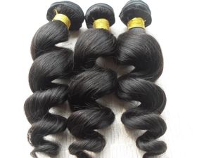 brazilian human virgin remy loose wave hair weft natural black unprocessed baby soft wavy hair extensions 100g/bundle