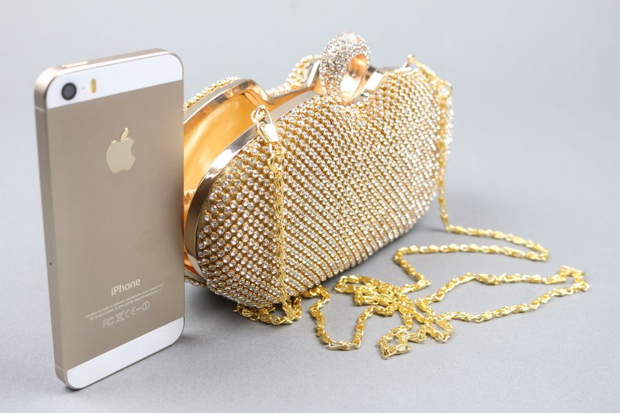 gold dress purse
